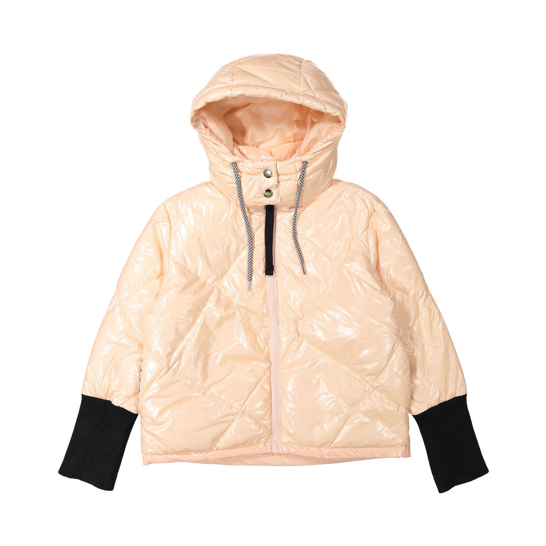 Vierra Rose Shiny Nude Killer Quilted Jacket