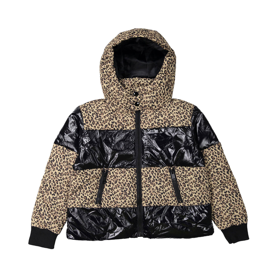 Vierra Rose Shiny Black & Leopard Vida Fun Jacket