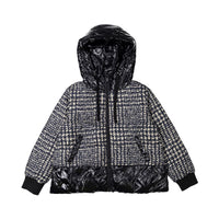 Vierra Rose Shiny Black & Print Charlyne Duvet Jacket