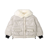 Vierra Rose Khaki Soho Fur Collar Jacket