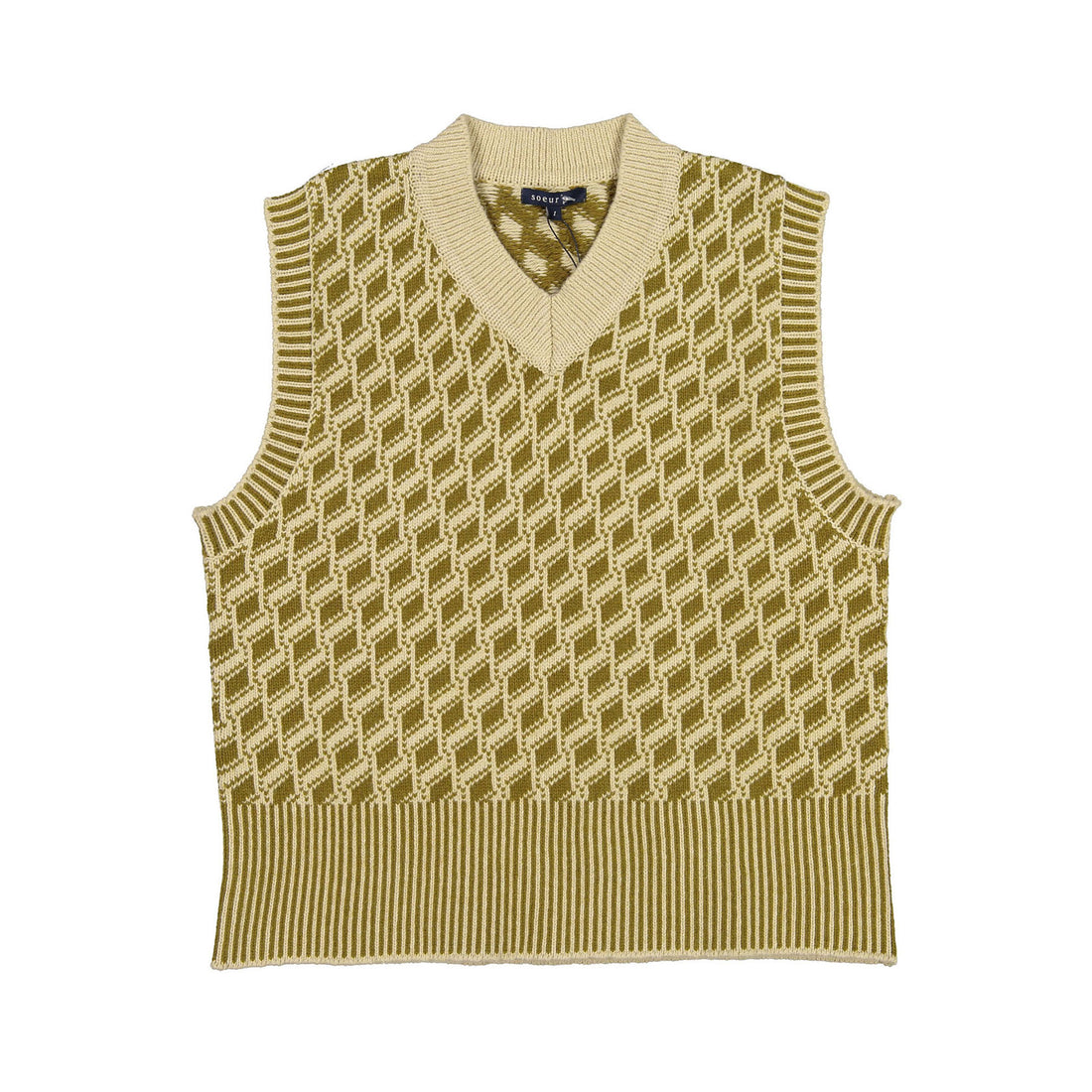 Soeur Khaki Jacquard Vest