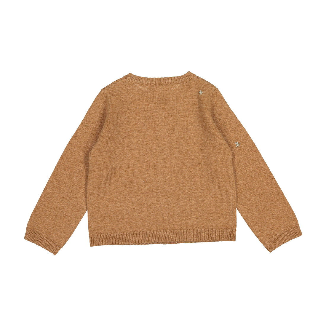 Bonpoint Hazelnut Floral Embroidered Baby Brode Cardigan