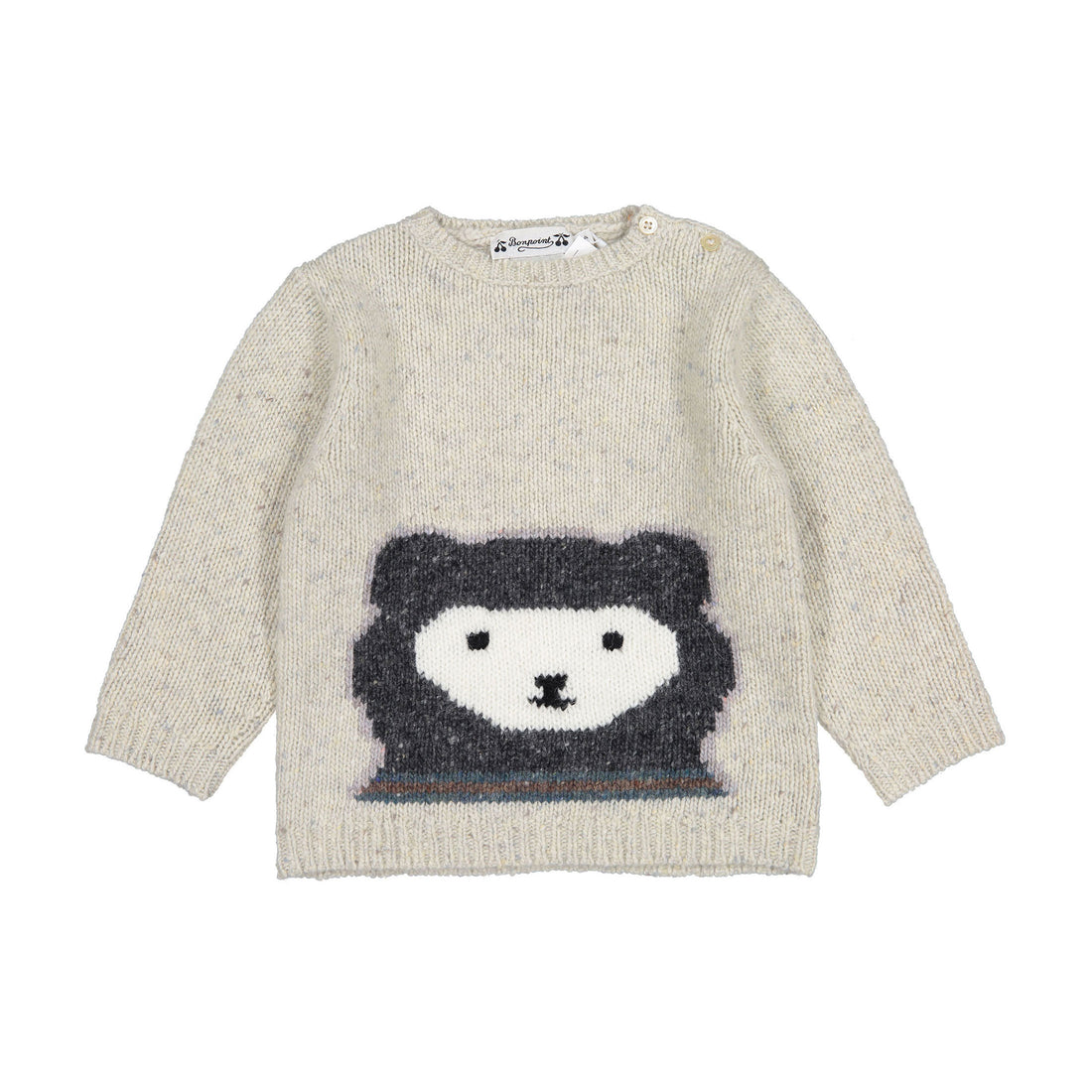 Bonpoint Light Grey Bear Blumaro Baby Pullover