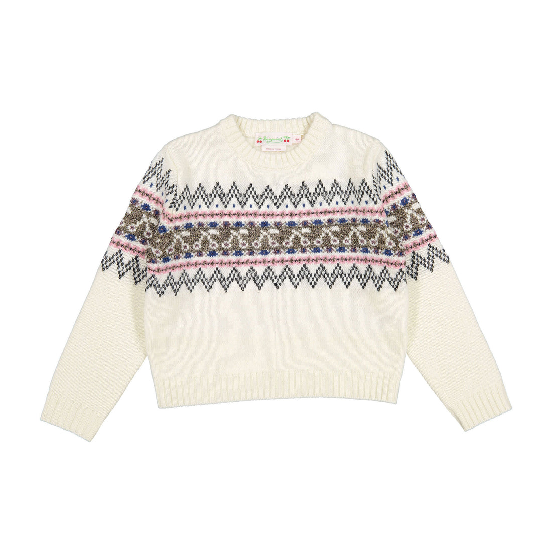 Bonpoint Milk Jacquard Knit Sweater