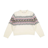 Bonpoint Milk Jacquard Knit Sweater
