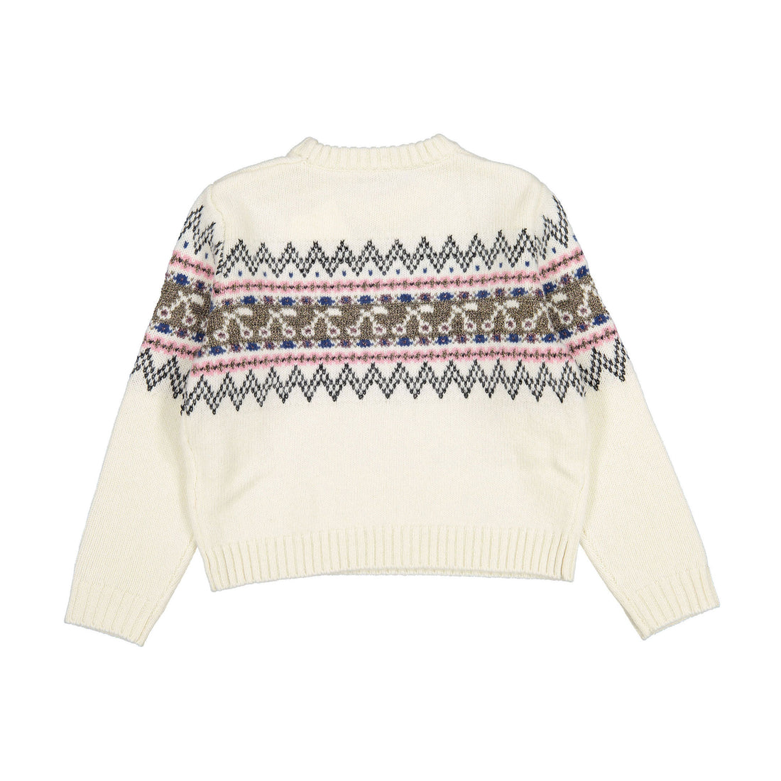 Bonpoint Milk Jacquard Knit Sweater