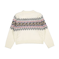 Bonpoint Milk Jacquard Knit Sweater