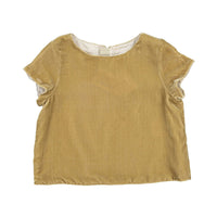 Bonpoint Beige Velvet Blouse