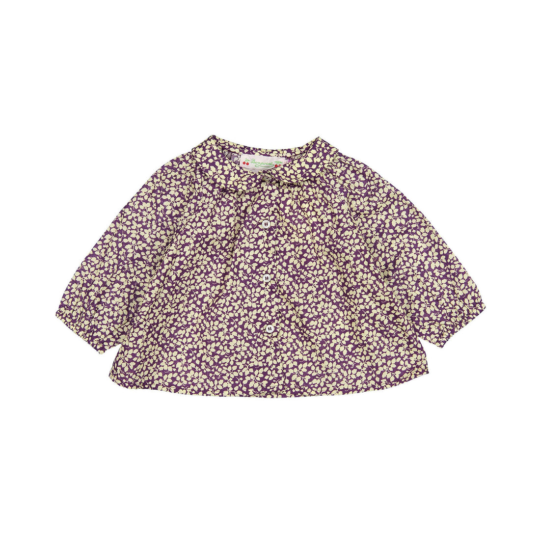 Bonpoint Plum Flower Print Baby Domino Blouse