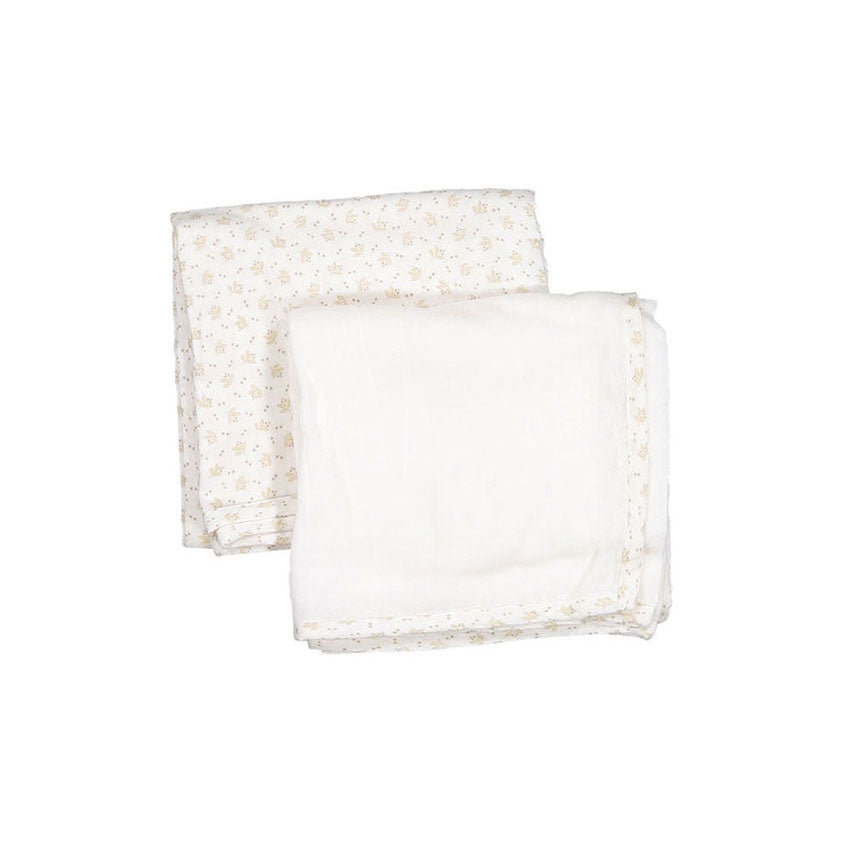 Bonpoint Beige Floral Swaddle