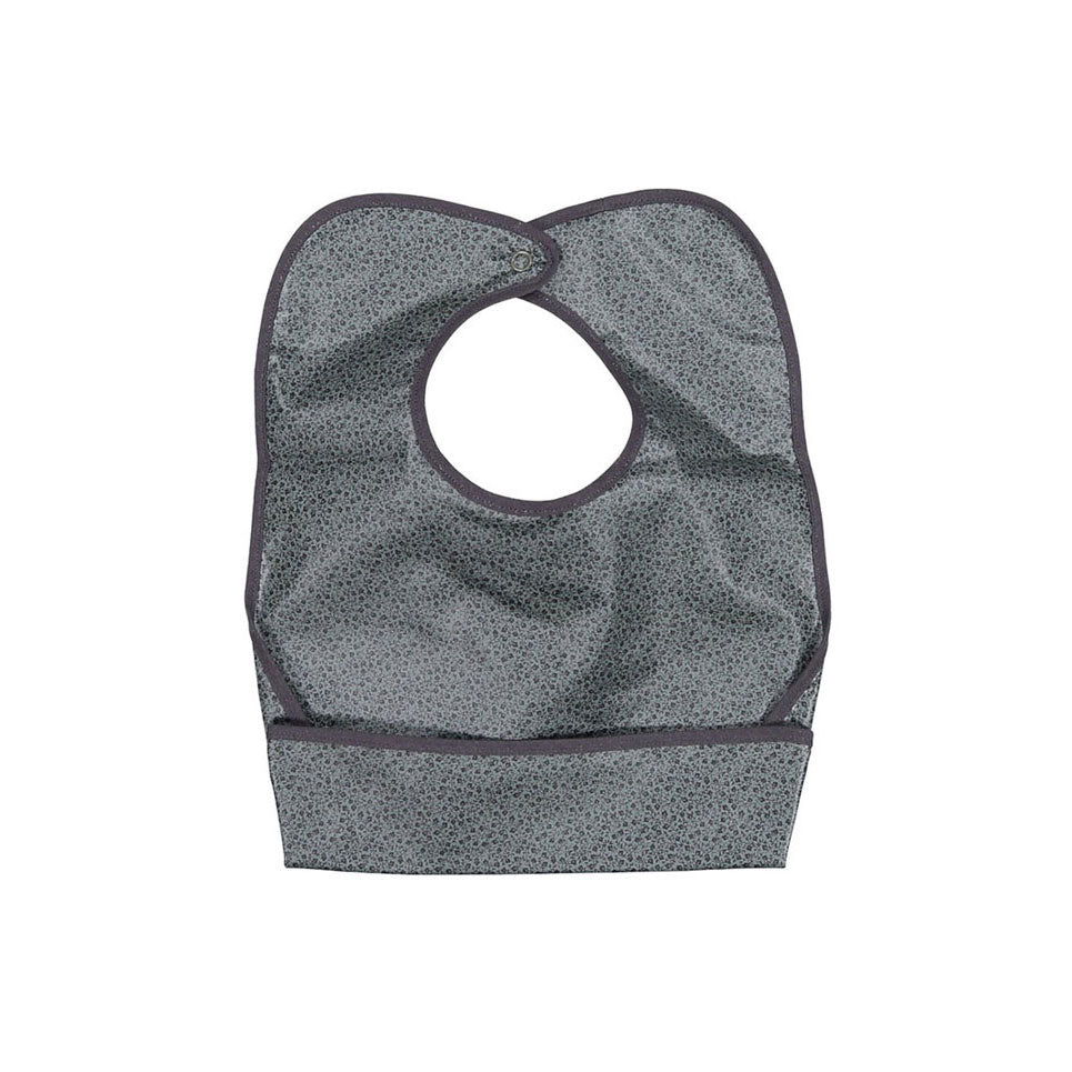 Bonpoint Green-Grey Floral Bib Bavoir Clip
