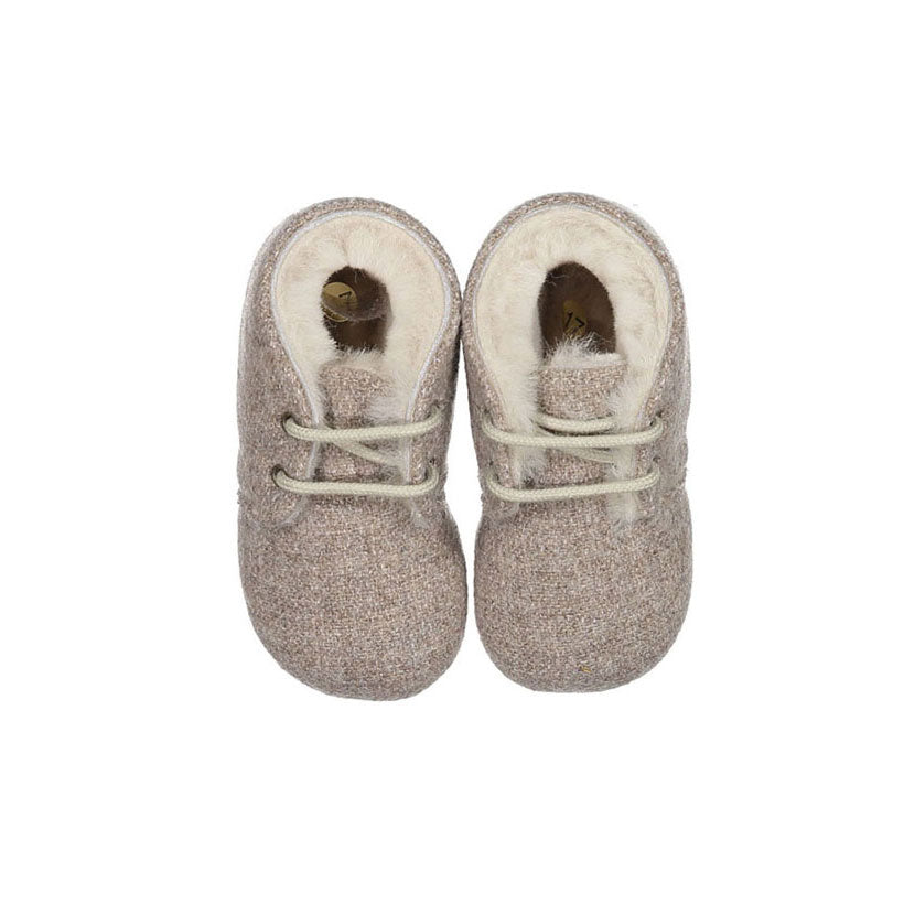 Bonpoint Taupe Wool Baby Shoes
