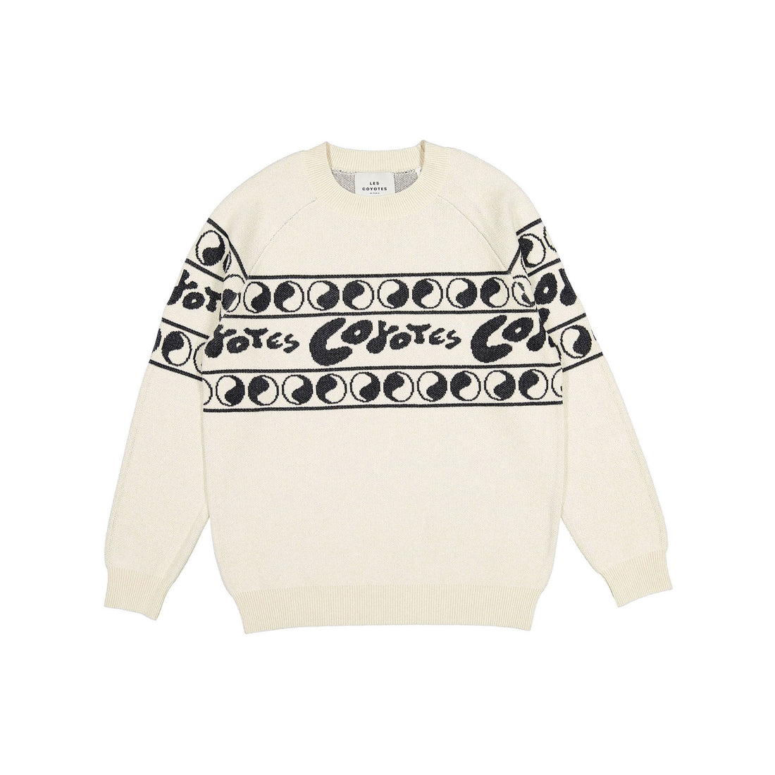 Les Coyotes de Paris Cream Kerolyn Knit Sweater With Graphic Logo