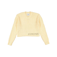 Les Coyotes de Paris Peach Kinga Cropped Sweater With Offcenter Logo
