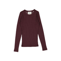 Les Coyotes de Paris Maroon Lauren Fitted Long Sleeve Tshirt