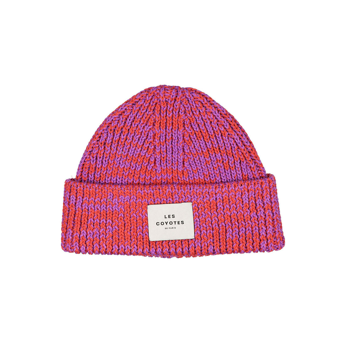 Les Coyotes de Paris Lipstick Red Heleen Knit Hat With Logo Patch