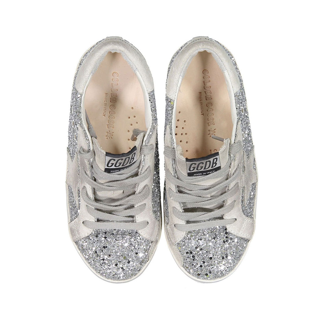 Golden Goose Ice/White Super Star Glitter Sneakers
