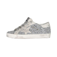 Golden Goose Ice/White Super Star Glitter Sneakers