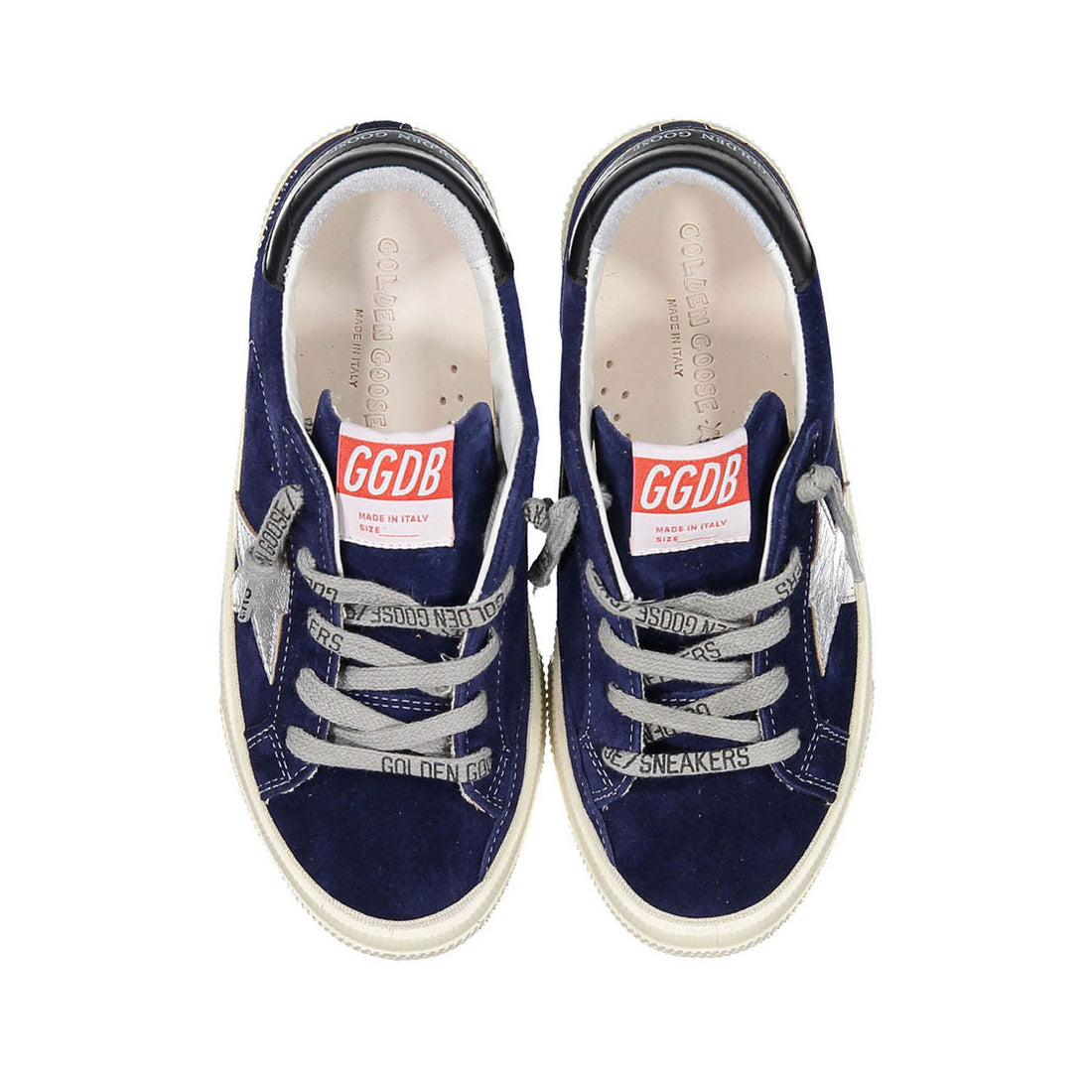 Golden Goose Dark Blue/Silver/Black May Suede Sneakers