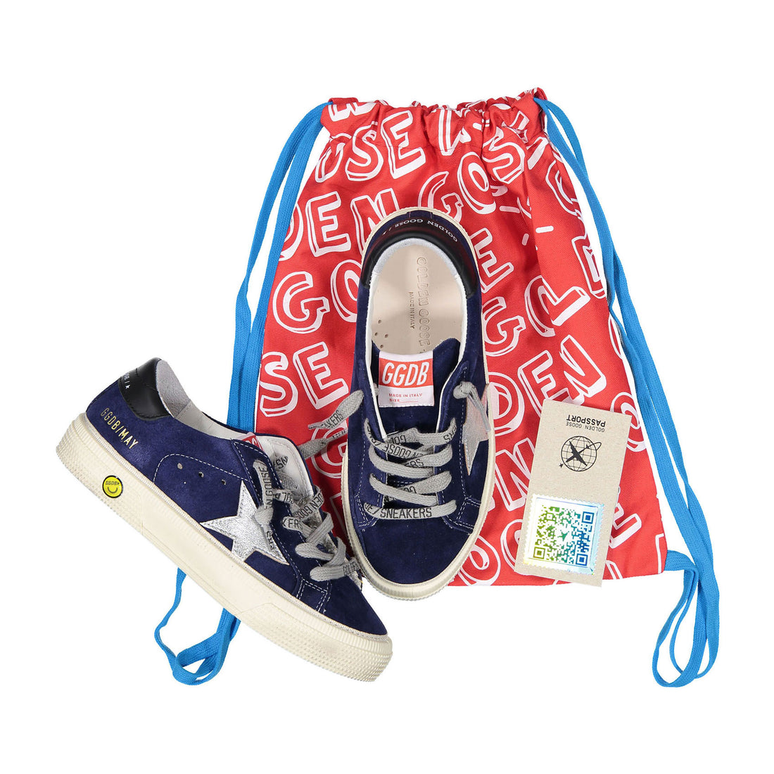 Golden Goose Dark Blue/Silver/Black May Suede Sneakers