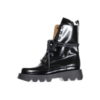 Papanatas Black Leather Hiker Bootie