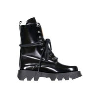 Papanatas Black Leather Hiker Bootie
