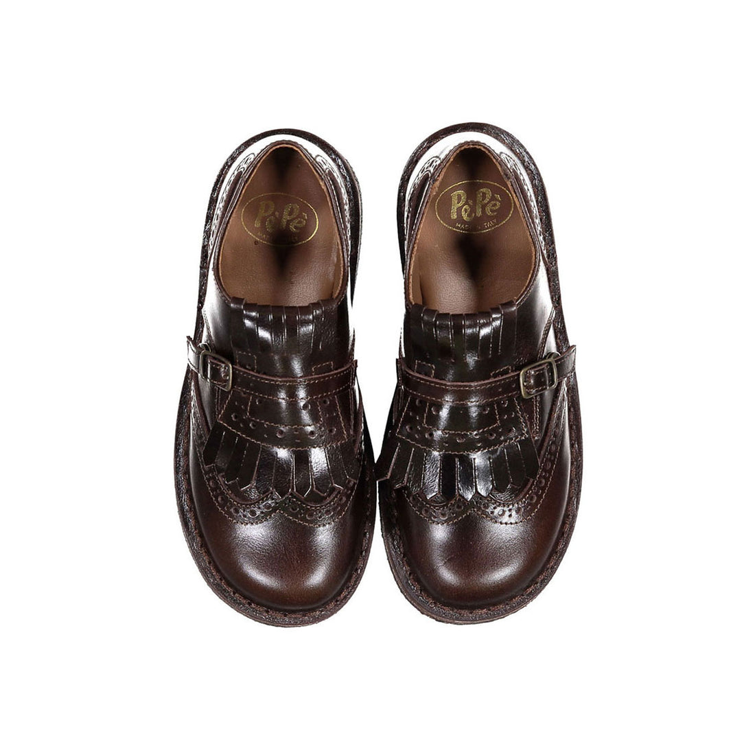Pepe Chocolate Fringe Buckle Loafer