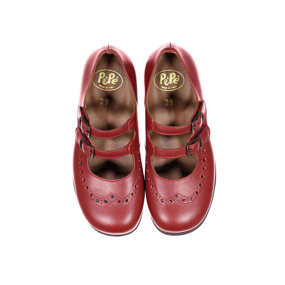 Pepe Red Double Buckle Mary Janes