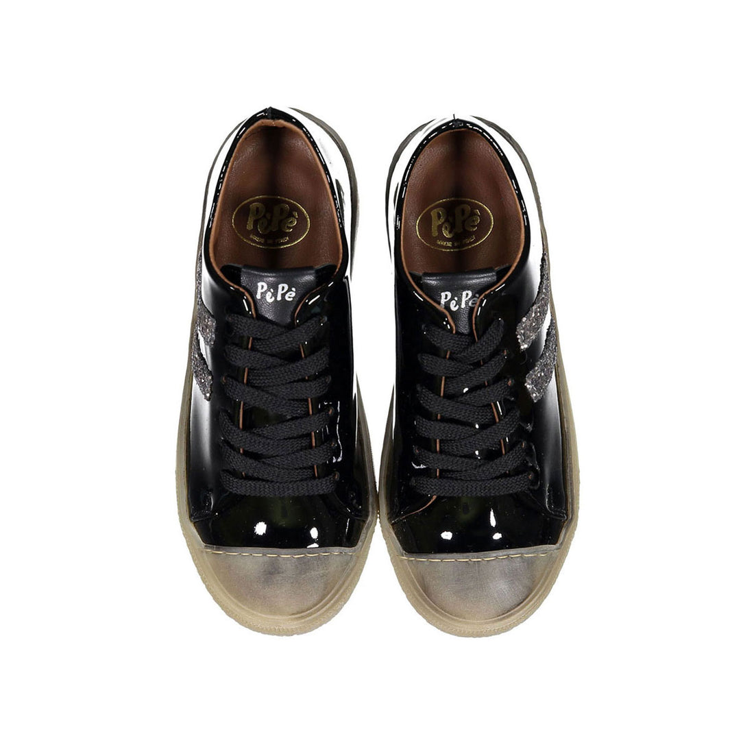 Pepe Black Patent Sneakers