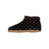 Pepe Black Dot Suede Zip Up Bootie