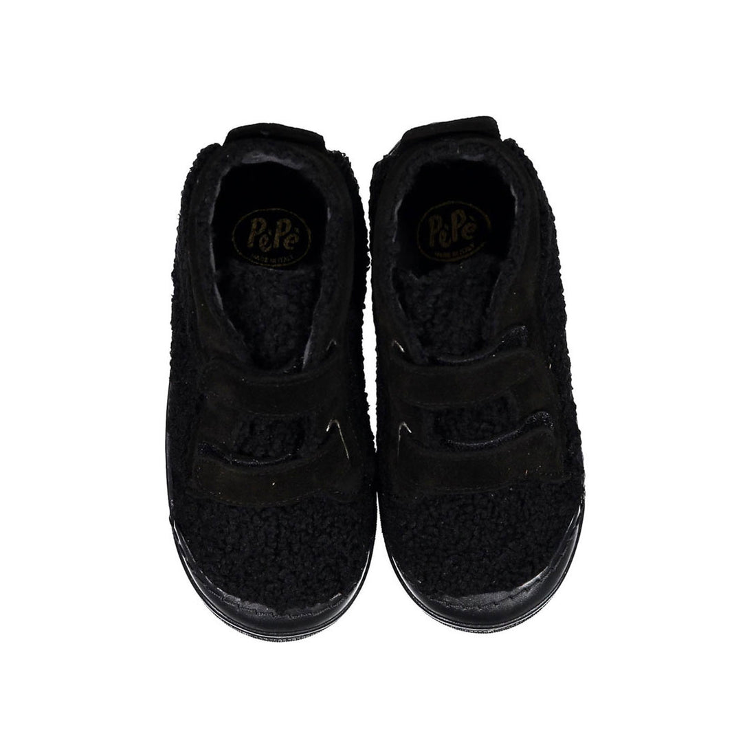 Pepe Black Sheepskin High Top Sneakers