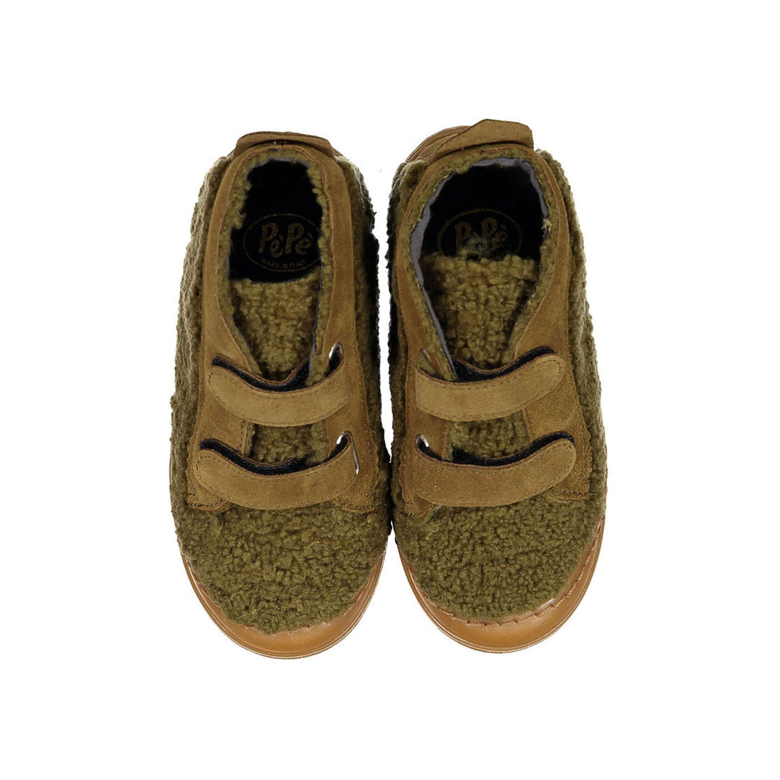 Pepe Green Sheepskin High Top Sneakers