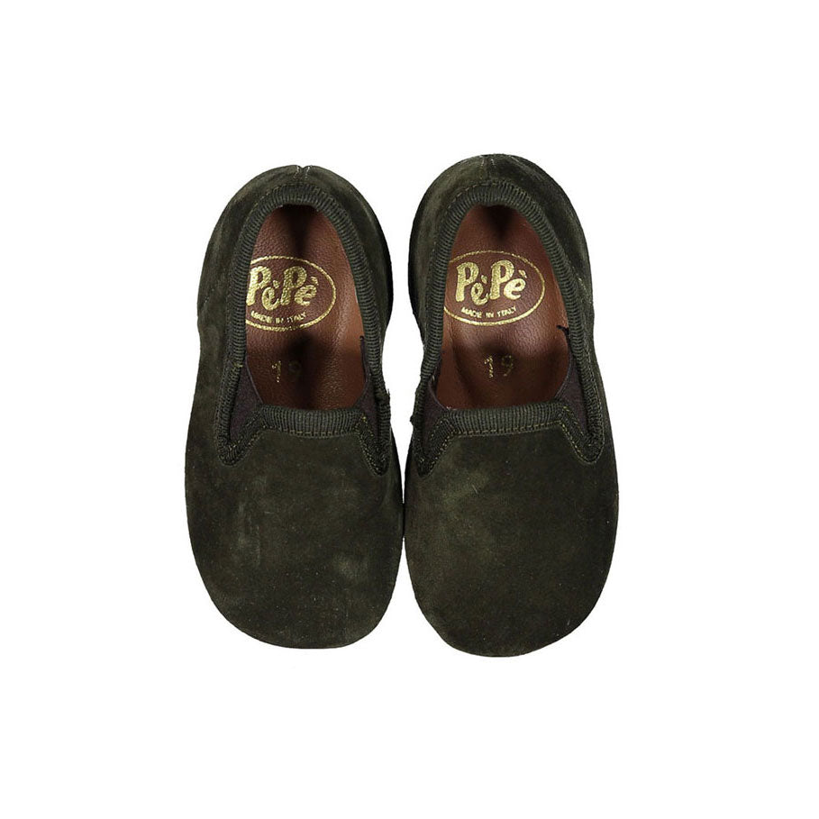 Pepe Olive Velvet Classic Slip-ons