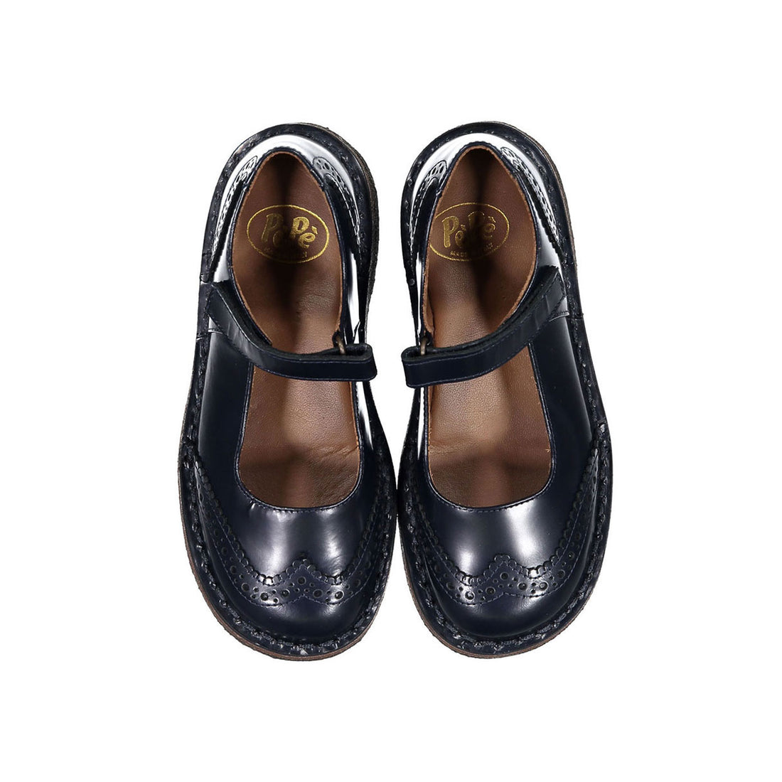 Pepe Indigo Patent Wingtip Mary Janes