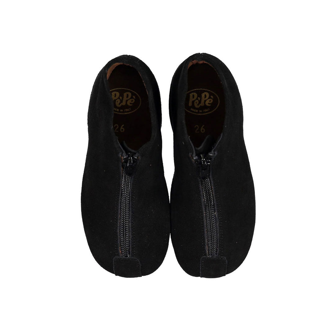 Pepe Black Suede Zip Up Bootie
