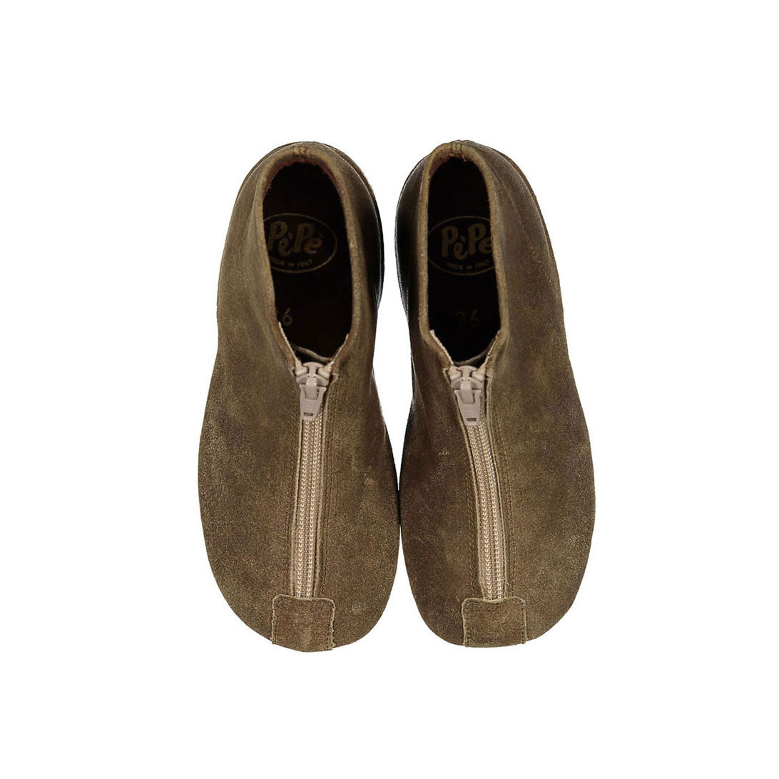 Pepe Tabacco Suede Zip Up Bootie
