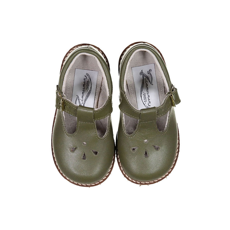 Zimmerman Shoes Flora T-Strap - Evergreen