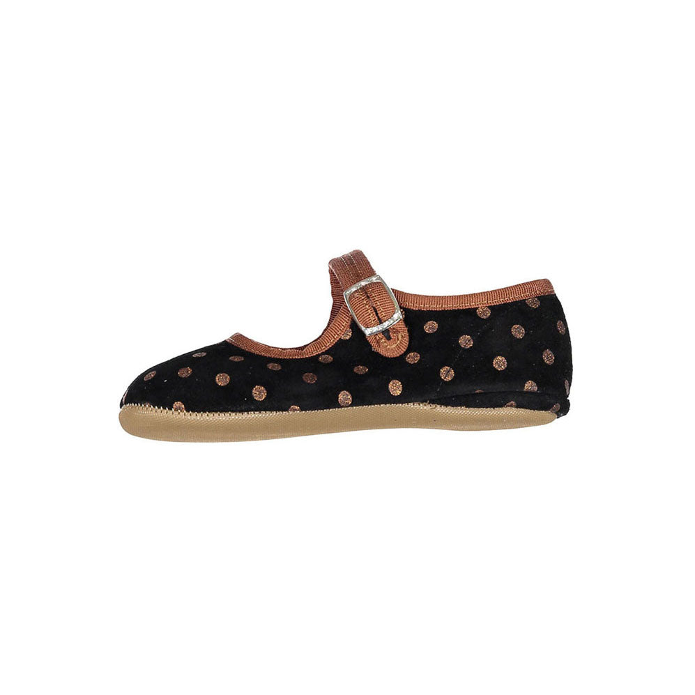 Pepe Black Dot Suede Buckle Mary Janes
