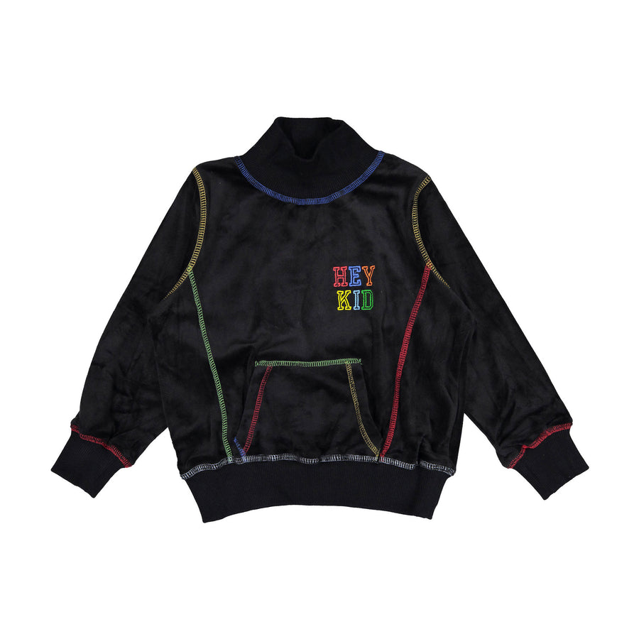 Hey Kid Velour Turtleneck Sweatshirt
