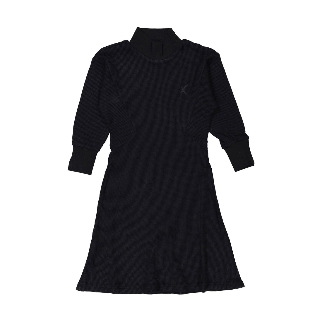 Hey Kid Black Waffle Knit Dress