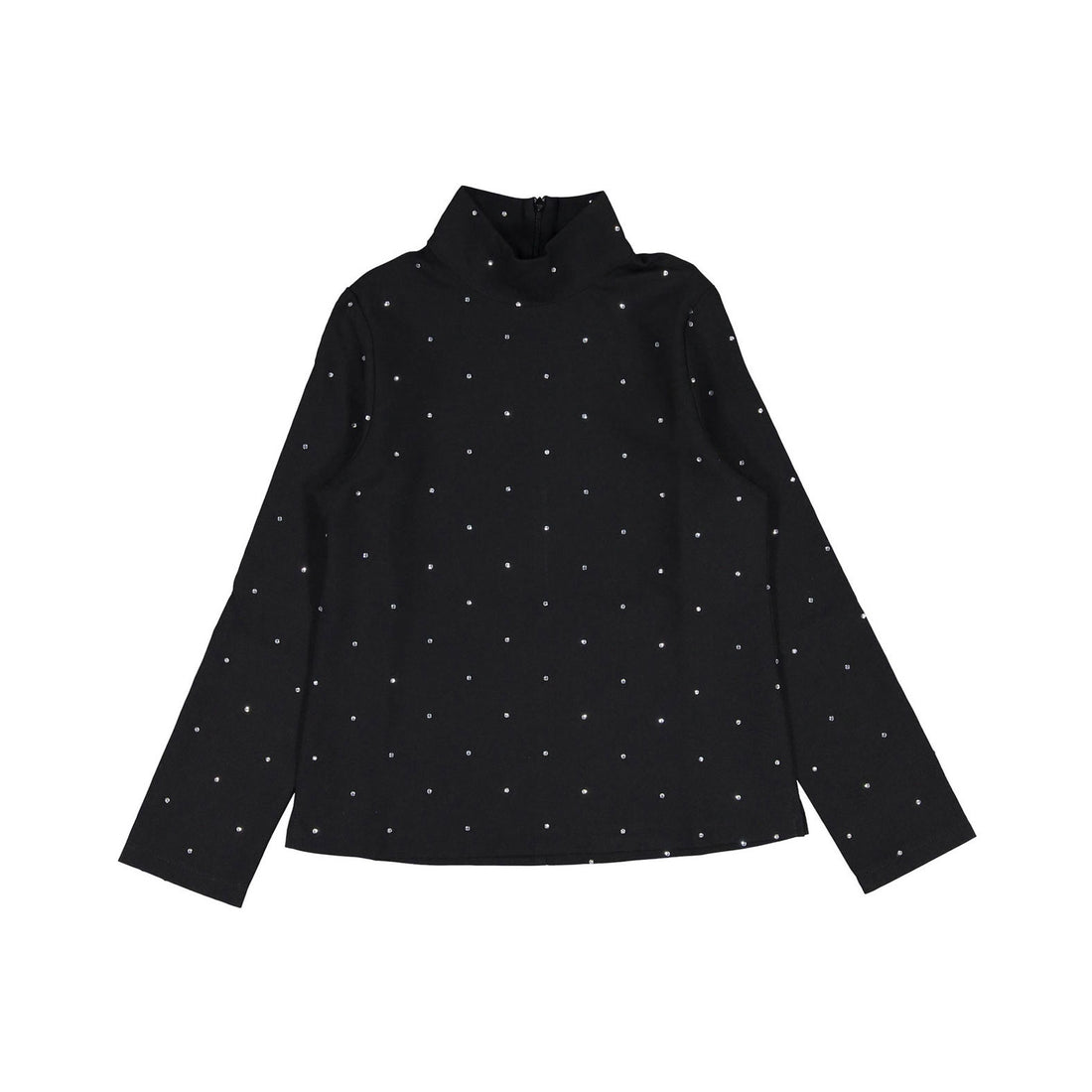ROWE Black Rhinestone Dot Turtleneck
