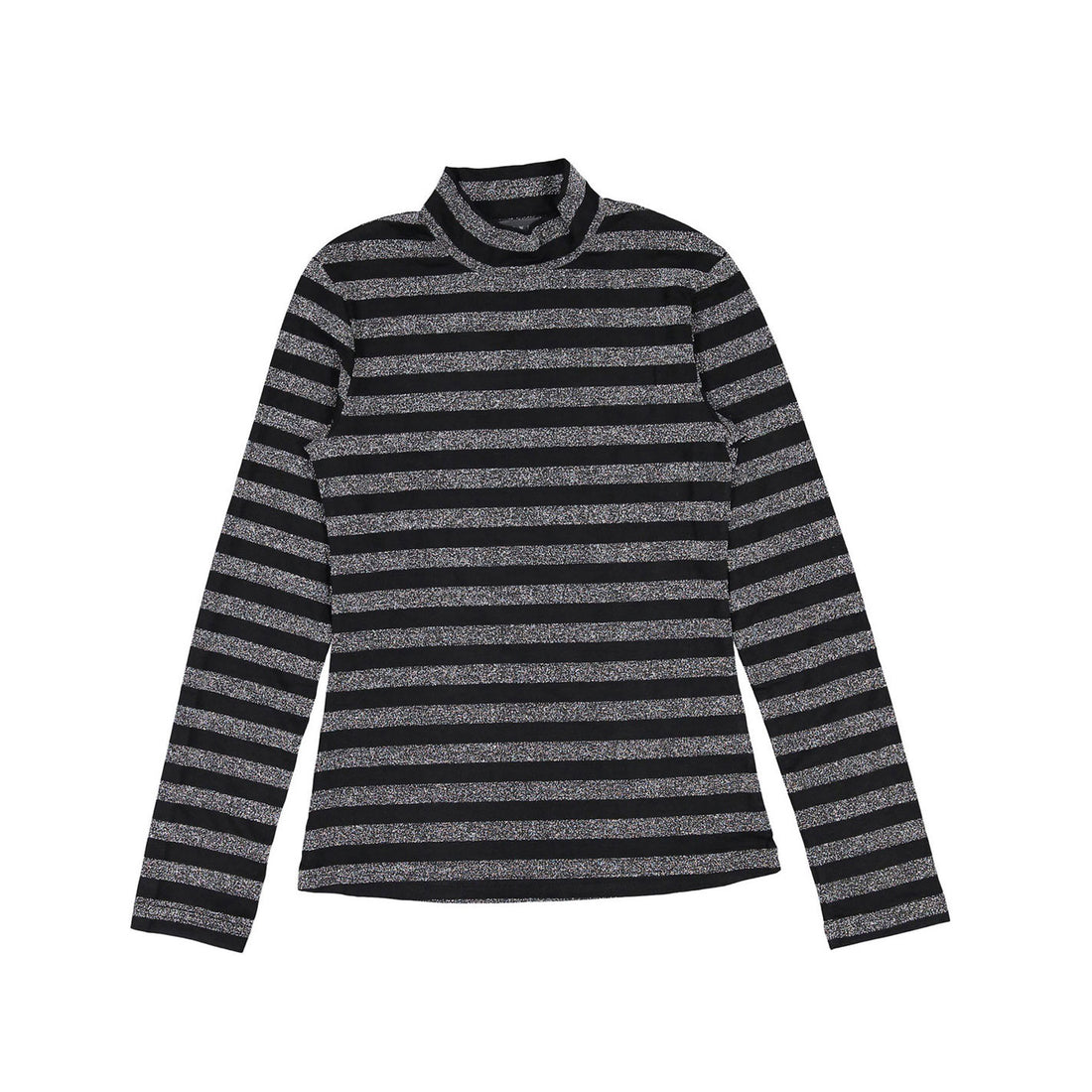 ROWE Silver Lurex Stripe Turtleneck