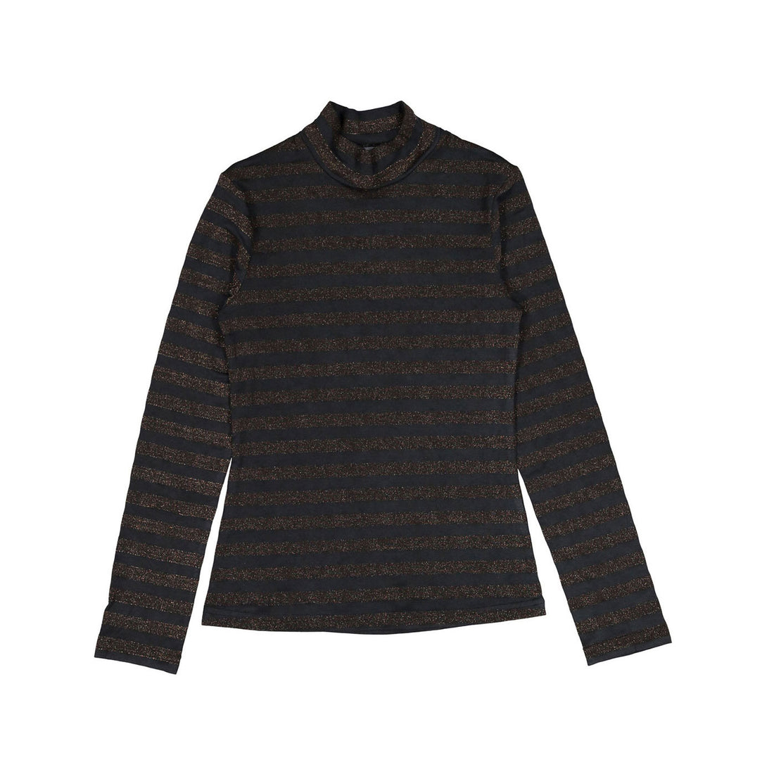 ROWE Bronze Lurex Stripe Turtleneck