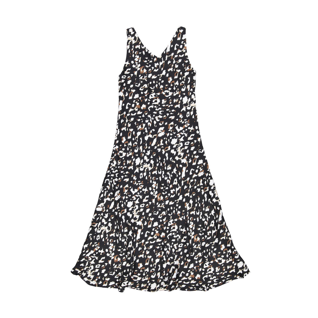ROWE Black Printed Slip Dress with Knit Sweater