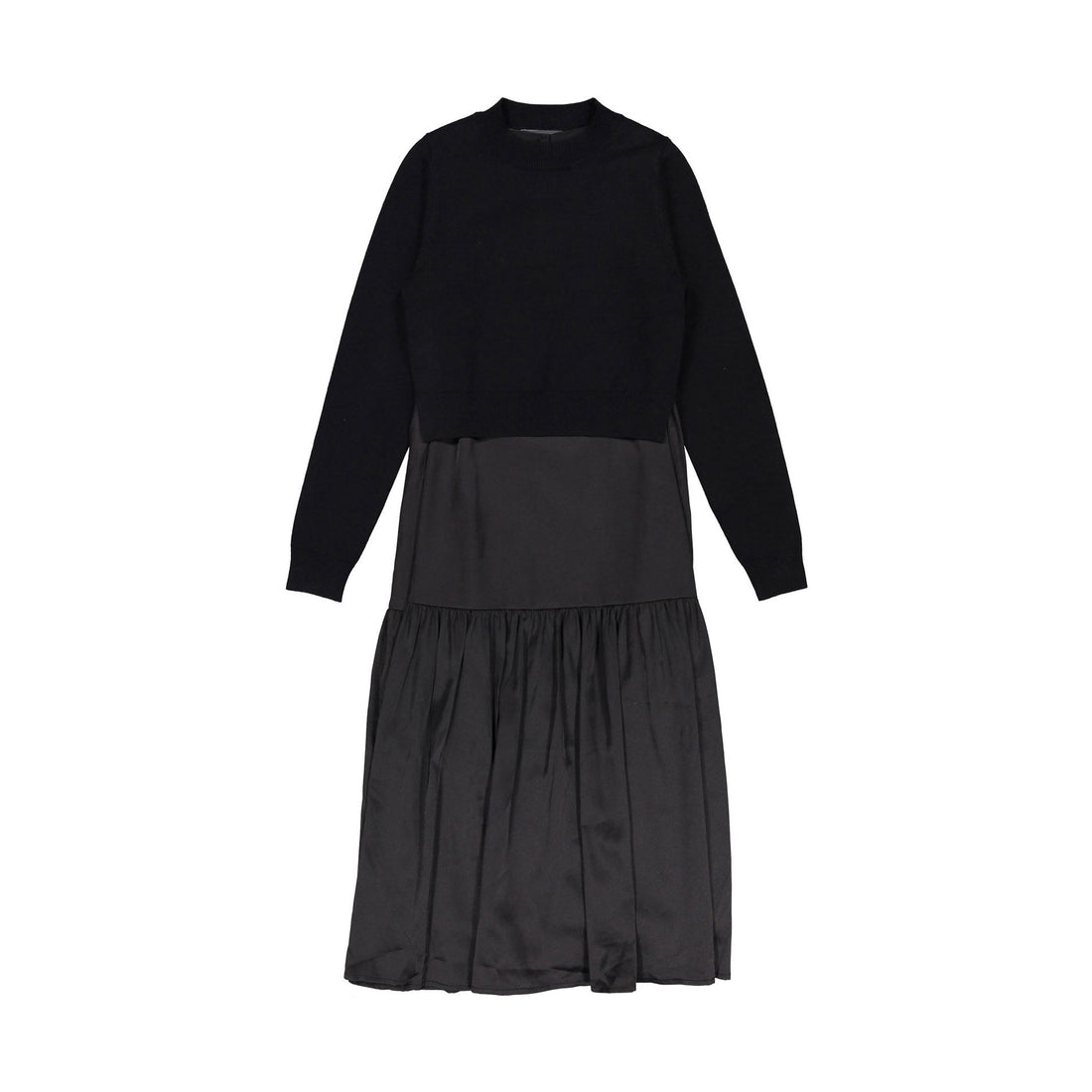 ROWE Black Slip Dress with Knit Sweater