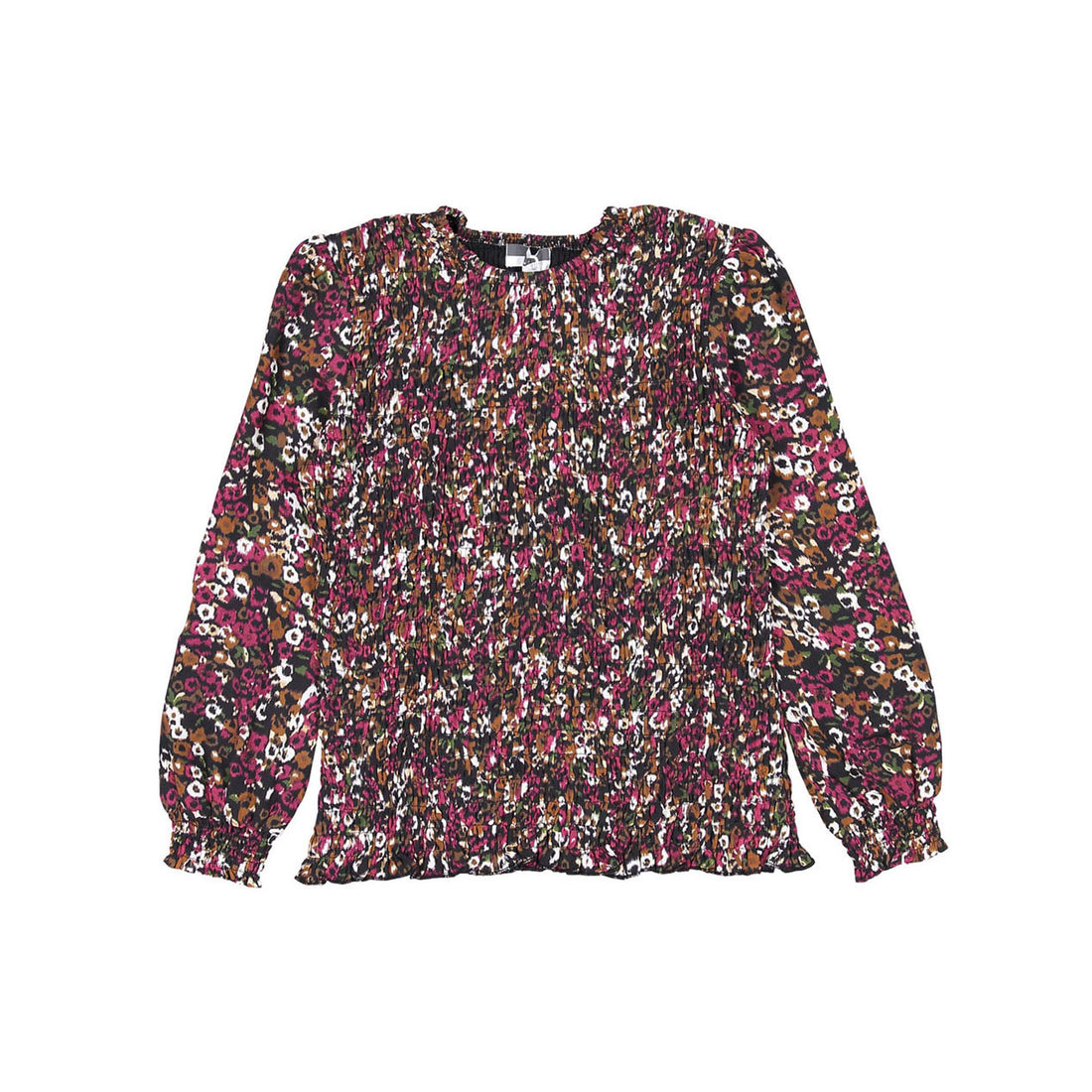 Rowe Black Pink Printed Smock Top