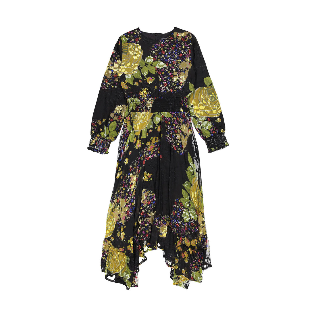 ROWE Black Paisley Printed Smock Waist Dress