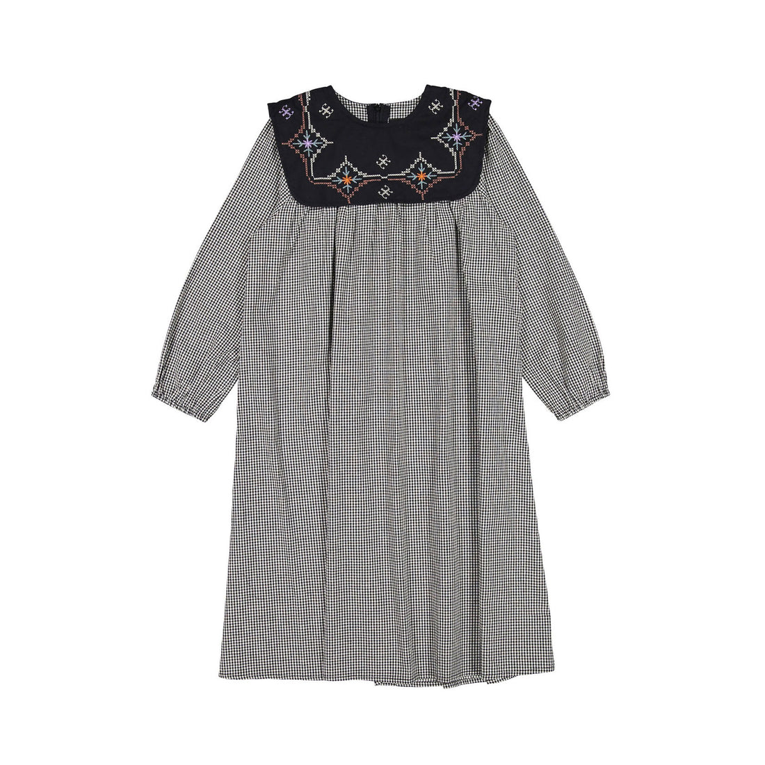 ROWE Black Gingham Yoke Dress