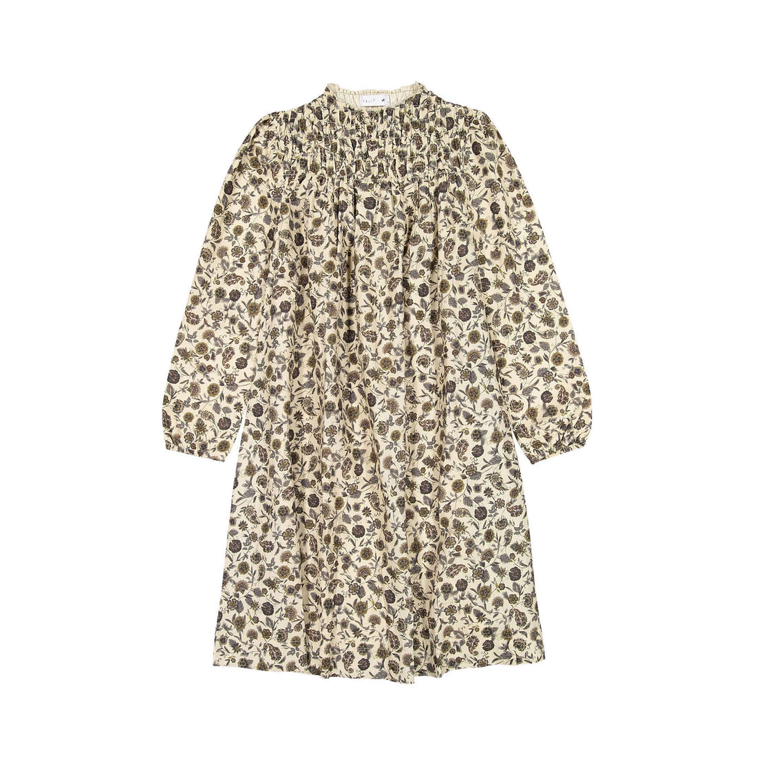 Darlin Brown Printed Smocked Dress