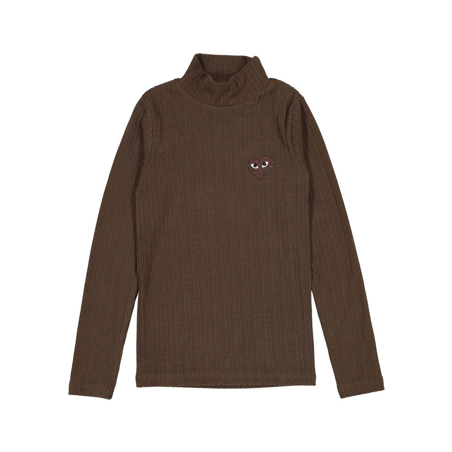 zero + us Camel Ribbed Turtleneck